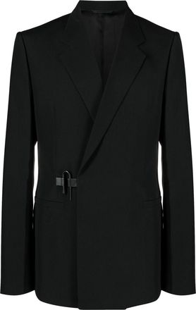 Givenchy off-centre button fastening blazer - men - Cupro/Wool - 48 - Black