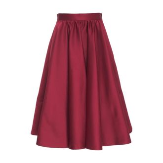Max Mara Rokken, Dames, Rood, M, Polyester, Farneto Midi Rok