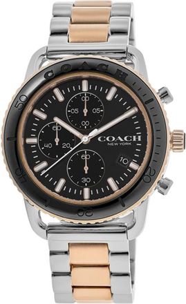 Coach Cruiser Black Chronograph Dial Two-Tone Steel Mens Watch 14602597