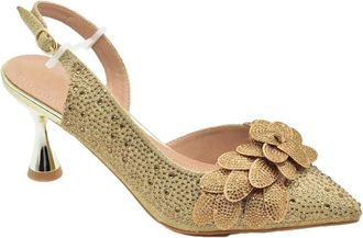 Generic Womens Luxury Shoes and Bag Set Rhinestones Flowers Decoration Pointed Toe High Heel Shoes for Wedding Party