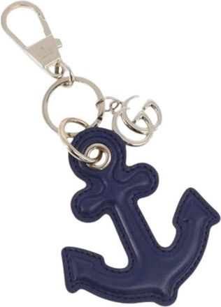 Gucci Pre-owned Sleutelhanger - Dames - Vintage Accessoires - Blauw - ONE Size - Leer - Vintage