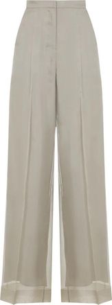 Max Mara Pianoforte Olivi Organza Broek - Dames - Wijde Broeken - Groen - XS - Organza - Broeken