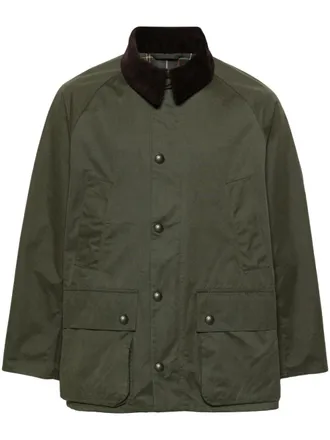Barbour Bedale jack met contrasterende kraag - Groen