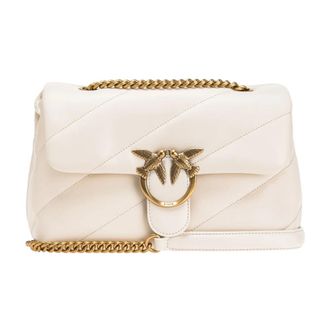 Pinko Klassieke Puff Schoudertas - Dames - Schoudertassen - Wit - ONE Size - Katoen - Tassen