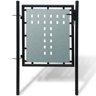 vidaXL Cancello Per Recinzione Singolo Nero 100 X 125 Cm - Vidaxl