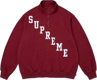 SUPREME FW26 Slant Appliqu&eacute; Half Zip Pullover Cardinal SUP-FW26-066-CDL
