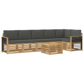 vidaXL Conjunto De Sof&aacute;s De Exterior 7 Pcs Blanco Y Antracita Vidaxl
