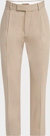 Ermenegildo Zegna Mens Pleated Cotton-Wool Pants