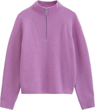 Marc O'Polo Merino Knit Hoodie - Dames - Coltruien - Roze - XL - Wol - Truien & Vesten