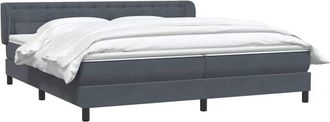 vidaXL Cama Box Spring Con Colchones Terciopelo Gris Oscuro 180x210 Cm Vidaxl