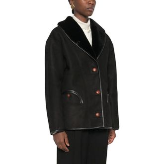 Blaz&eacute; Milano Tatoosh Shearling Jacket - female - Blaz&eacute; Milano - Faux Fur & Shearling Jackets - Black - 3XS - Jackets