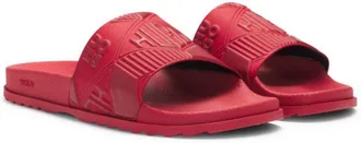 HUGO BOSS Italian-made slides with mixed logos