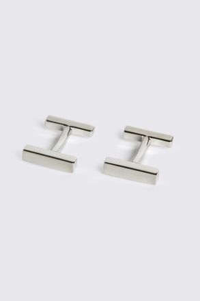 Moss Brushed Silver Bar Cufflink