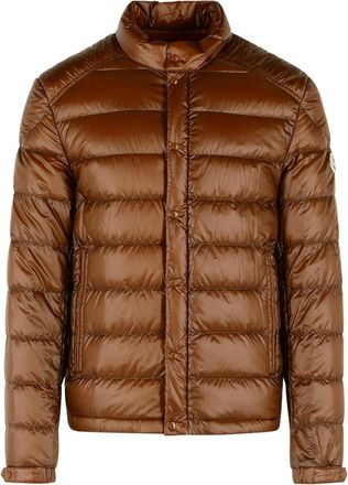 Moncler Giacca Selves girocollo trapuntata - Marrone