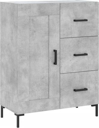 vidaXL Sideboard Concrete Grey 69.5x34x90 cm Engineered Wood Vidaxl