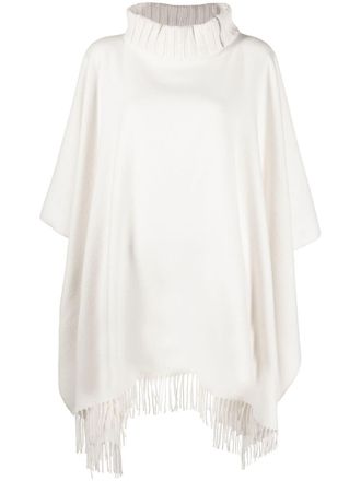 Fabiana Filippi Gebreide poncho - Wit