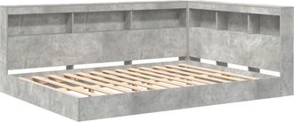 vidaXL Bookcase Bed Concrete grey 160 x 200 cm Engineered wood Vidaxl