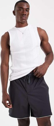 Lacoste Pantaloncini grigi con profili a contrasto-Grigio