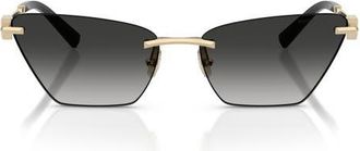 Tiffany & Co. 61mm Gradient Butterfly Sunglasses in Pale Gold /Grey Gradient at Nordstrom