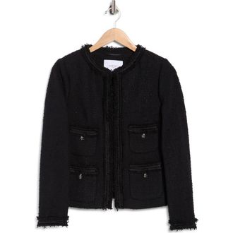 L.k. Bennett Charlie Tweed Jacket in Black at Nordstrom Rack, Size 2 Us / 6 Uk