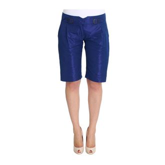 Ermanno Scervino Bermuda Shorts boven de knie - Dames - Korte Broeken - Blauw - XS - Polyester - Korte Broeken