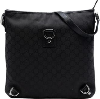 Gucci Pre-owned Cross Body Bags, female, Black, Size: ONE SIZE Pre-owned Canvas Crossbody Bag