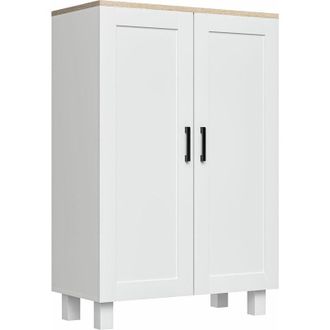 HOMCOM Homcom - Armario De Sal&oacute;n Moderno Armario De Almacenaje Con 2 Puertas Estante Ajustable Y Base Elevada Para Cocina Comedor Pasillo Dormitorio 60x30x90