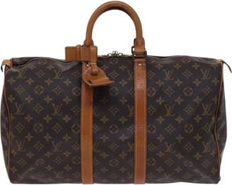 Louis Vuitton Keepall 45 Brown Canvas Travel Bag (Pre-Owned)