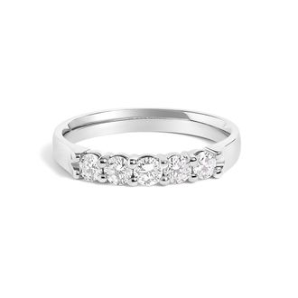 House of Brilliance 14K Gold 1/2 Cttw Round Diamond 5 stone Classic Band
