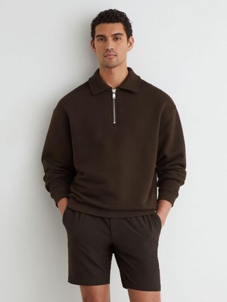 Reiss Brown Drawstring Chino Shorts, 32