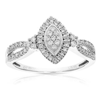 Vir Jewels 1/3 cttw Lab Grown Diamond Ring in Sterling Silver For Women