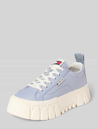 Tommy Jeans Low Top Sneaker aus echtem Leder Modell FLATFORM CHUNKY SNEAK in Hellblau, Gr&ouml;&szlig;e 36