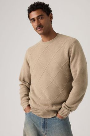 Levi's Original Housemark Sweater - Hombre - 2XL - Crema / Diamond Latice Vintage Khaki