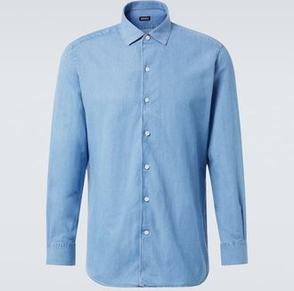 Ermenegildo Zegna Camicia di jeans in cotone e lino