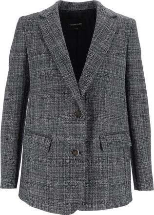 Fabiana Filippi Night Blue Drawstring M&eacute;lange Blazer