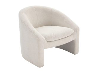 Vente-Unique Sill&oacute;n de tela de rizo blanco OSSANA