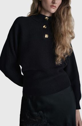 Mango Uptown Polo Sweater in Black at Nordstrom, Size X-Small