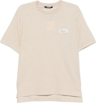 Jacquemus Le T-shirt Gros Grain - Heren - T-shirts - Beige - S - Katoen - Tops