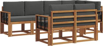 vidaXL Conjunto De Sof&aacute;s De Exterior 7 Uds. Natural Y Antracita Vidaxl