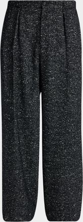 Dolce & Gabbana Men & apos;s Wool-Blend Speckled Wide-Leg Trousers