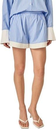English Factory Stripe Boyfriend Shorts in Blue/white Stripe at Nordstrom, Size X-Large