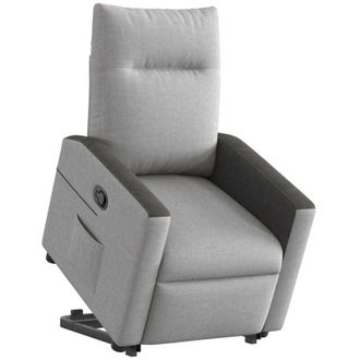 vidaXL Sill&oacute;n Reclinable Elevable De Tela Gris Nube Vidaxl