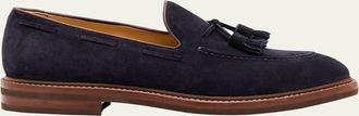Brunello Cucinelli Mens Suede Tassel Loafers
