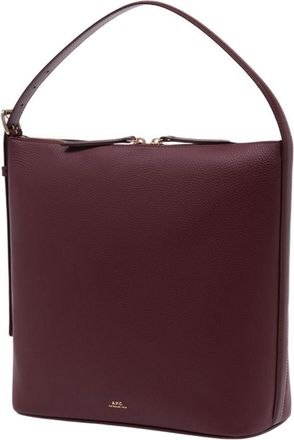 A.P.C. Womens Vera Shoulder Bag Burgundy Calfskin