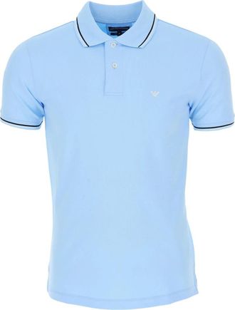 Emporio Armani Lichtblauwe Polo Shirt - Heren - Polos - Blauw - 2XL - Katoen - Tops