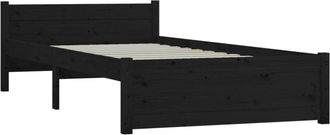 vidaXL Bed Frame without Mattress Black Solid Wood 90x200 cm Vidaxl