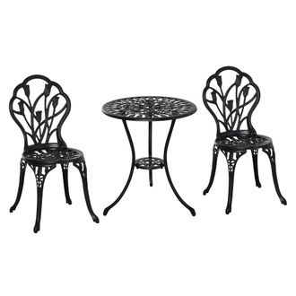OUTSUNNY Conjunto de bistr&oacute; 42.5x47.5x89 cm negro