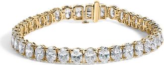House of Brilliance IGI Certified 14K Yellow Gold 18 1/2 Cttw Oval Cut Lab Grown Diamond Tennis Bracelet at Nordstrom