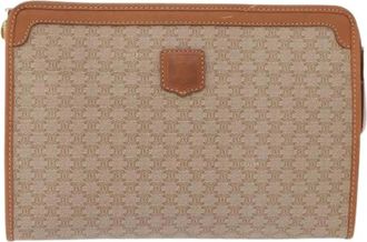 Celine Pre-owned Clutches, female, Beige, Size: ONE SIZE Pre-owned Macadam pochette