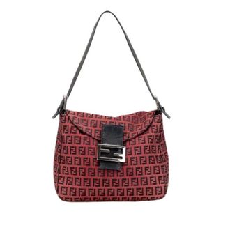 Fendi Pre-owned Shoulder Bags, female, Red, Size: ONE SIZE Pre-owned Canvas Shoulder Bag